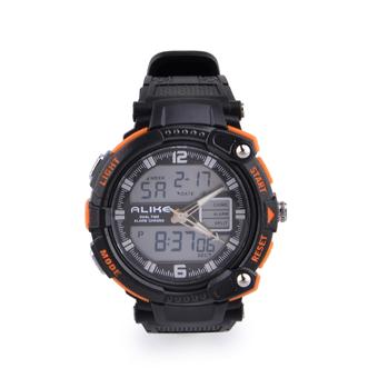 ALIKE AK1391 Sports 50m Water Resistant Quartz Digital Wrist Watch - Black + Orange (Intl)  