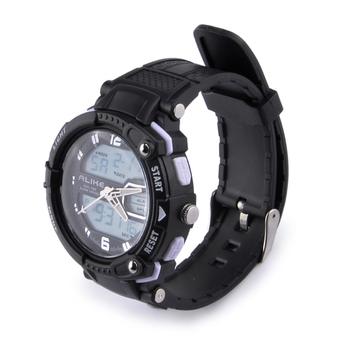 ALIKE AK1391 Sports 50m Water Resistant Quartz Digital Wrist Watch - Black/White (Intl)  