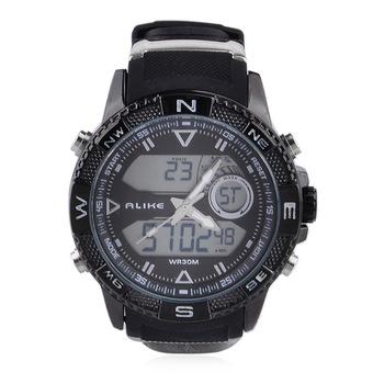 ALIKE AL121 Waterproof Backlit Analog + Digital Display Quartz Wrist Watch (1 x CR2016/1 x SR626SW) (Intl)  