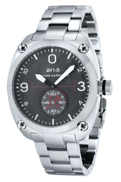 AVI-8 Hawker Harrier II Men's SilverStainless Steel Band Watch AV-4026-11 - Silver
