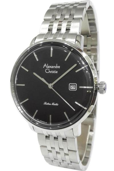 Alexandre Christie Retro Matic 3020MABSSBA Silver - Jam Tangan Pria - Stainless Steel - Silver