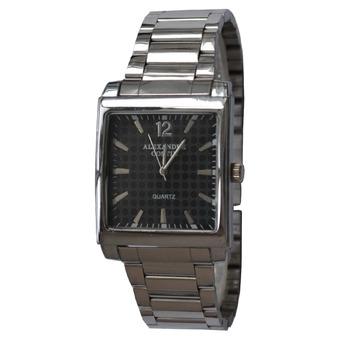 Alexandre Costie - Jam Tangan Pria - Body Silver - Black Dial - Black Dial - Stainless Steel Band - AC-RT-S-2341- Hitam  