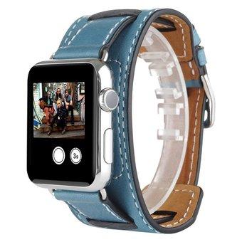 Apple Watch Band, 42mm VENTER®Cuff Genuine Leather watch Band strap Bracelet Replacement Wrist Band With Adapter Clasp for iWahtch Apple Watch & Sport & Edition--Cuff blue 42mm - Intl  