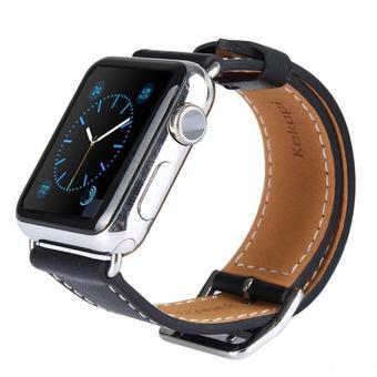 Apple watch Band,Leather Strap Strip Wrist Replacement with Metal Clasp (Adapters Included) for Apple Watch & Sport & Edition version 42mm (Intl)  