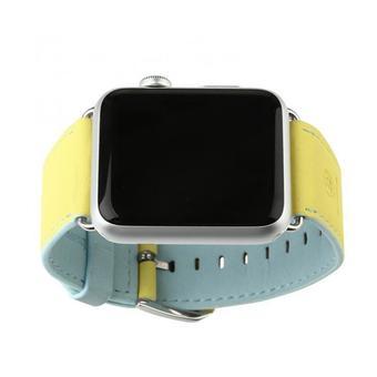 BASEUS PU Apple Watch Strap IWatch Watchband 42mm - Yellow/Light Blue  