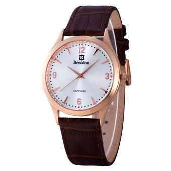 BESTDON BD98107G Fashion Couple Waterproof Quartz Wrist Watch - Brown + White(For Men) (Intl)  