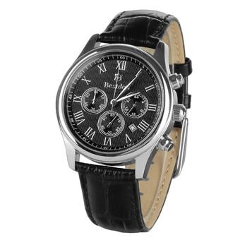 BESTDON BD9917G Men's Quartz Watch Roman Numerals Leather Strap Waterproof (Black) (Intl)  