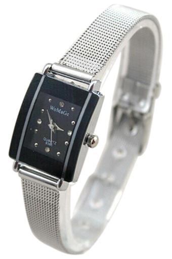 Bluelans Classic Stainless Steel Wrist Watch Black  