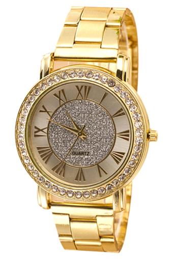 Bluelans Gold Plated Crystal Watch - Gold - Strap Crystal Alloy  
