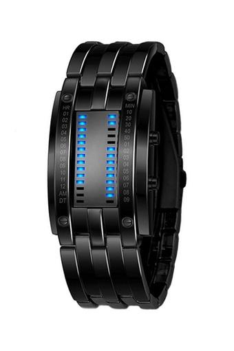 Bluelans Men's Date Digital Blue LED Black Bracelet Sport Watch  
