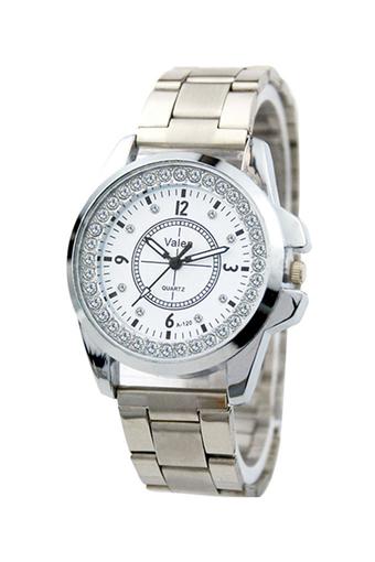 Bluelans Men's Silver Stainless Steel Band Watch  
