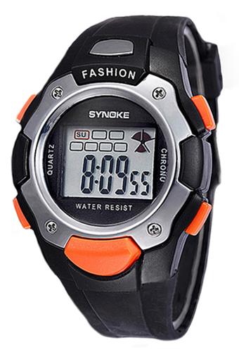Bluelans Unisex PVC Sports Waterproof Electronic Watch Black  