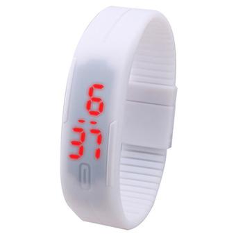 Bluelans Unisex Silicone Red LED Sports Digital Watch (White)  