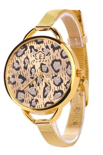 Bluelans Women's Leopard Rose Gold Plated Stainless Band Watch  