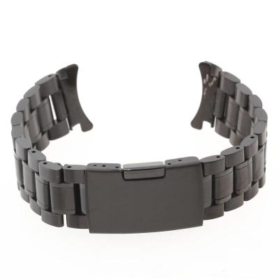BulanMall Men Women 20mm Black Steel Watch Band Strap Bracelet High Quality