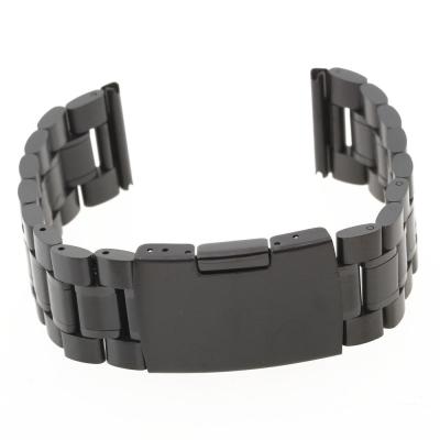BulanMall Men Women 22mm Black Steel Watch Band Strap Bracelet Universal High Quality