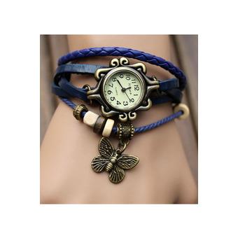 Buytra Butterfly Bracelet Watch Quartz Movement Wrist Watch Women Blue  