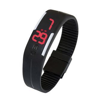 Buytra Sports Wrist Watch Ultra Thin Sports Silicone Black  