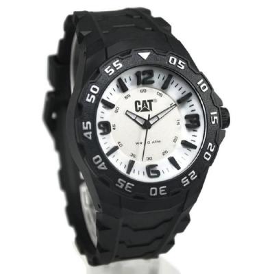 CAT Jam Tangan Pria Hitam Putih Rubber Strap LB.111.21.231