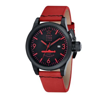CCCP CP-7018-08 Typhoon Men's Leather Watch – Black - Black