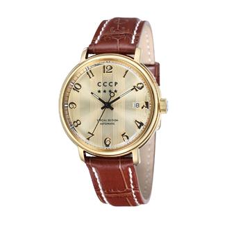 CCCP CP-7021-03 Heritage Men's Leather Watch Gold  