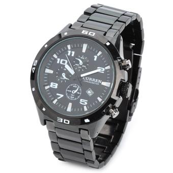 CURREN 8021 Stylish Water Resistant Quartz Wrist Watch - Black (1 x LR626) (Intl)  