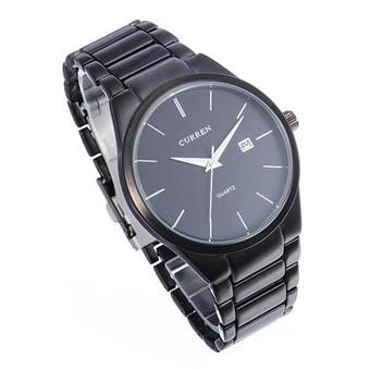 CURREN 8106 Men's Stainless Steel Round Quartz Wrist Watch (Black)- Intl  