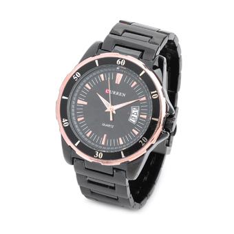 CURREN 8108 Fashion Man Tungsten Steel Quartz Analog Waterproof Wrist Watch - Black + Gold (Intl)  