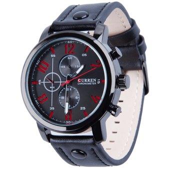 CURREN 8192 Men Quartz Watch Sports Analog Wristwatches Black (Intl)  