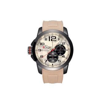 CURREN Luminous Hands Sports Watches Men Silicone Wristwatches Fashion Casual Military Quartz Watch——Coffee Multicolor  