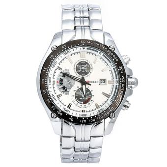 CURREN Men's Stainless Steel Strap Watch (Silver+White)- Intl  