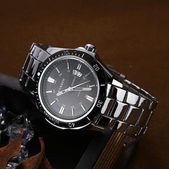 CURREN Men's Waterproof Stainless Steel Casual Analog Quartz Watch (White+Black)- Intl  