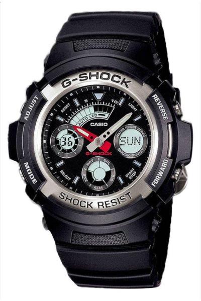 Casio AW-590-1ADR G-Shock Jam Tangan Pria - Hitam - Strap Rubber -