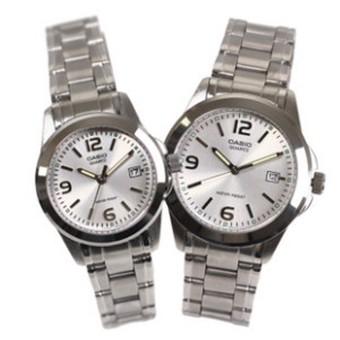 Casio Couple 1215A-7A-Jam Tangan Couple-Silver- Stainless Steel  