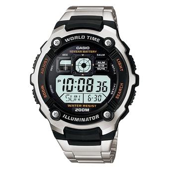 Casio Digital Watch AE 2000WD- 1AVDF - jam tangan pria - Silver - Stainless Steel  