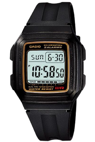 Casio F-201WA-9ADF - Digital Watch Jam Tangan Unisex - Karet - Hitam