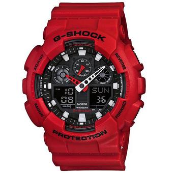 Casio G-Shock GA-100B-4A Analog Digital Men's Watch - Red  