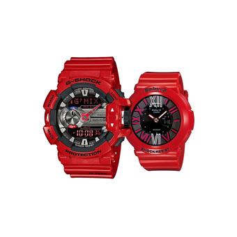 Casio G-Shock and Baby-G Couple Red Resin Strap Watch GBA-400-4A & BGA-160-4B  