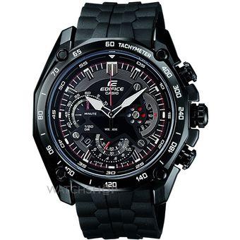 Casio Men's Edifice EF 550BK-1AV Black Stainless-Steel Quartz Watch with Black Dial  