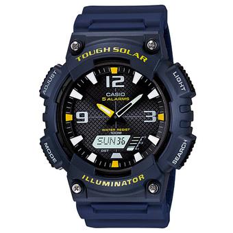 Casio Tough Solar AQ-S810W-2AV Analog Digital Men's Watch - Dark Blue/Yellow  