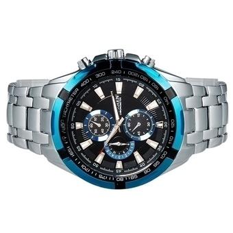 Curren 8023 Men's Round Analog Waterproof Sports Watch with Tungsten Steel Strap (Silver/Blue/Black) (Intl)  