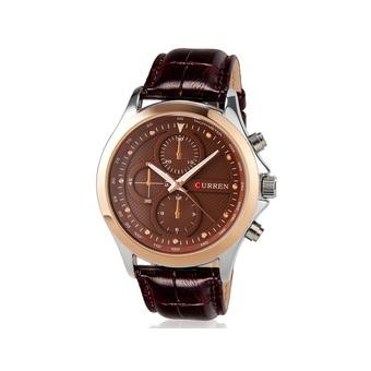 Curren 8138 Men's Fashionable Water Resistant Wrist Watch with Faux Leather Band (Gold/Brown) (Intl)  