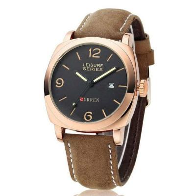 Curren - Jam Tangan Pria - Brown Gold - Leather Strap - B158 Leather Watch