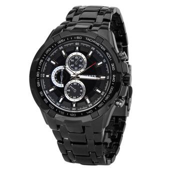 Curren Luxury Mens Stainless Strap Watch Black 8023 (Black)  