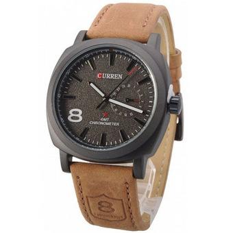 Curren Men's Black Leather Strap Watch 8139  