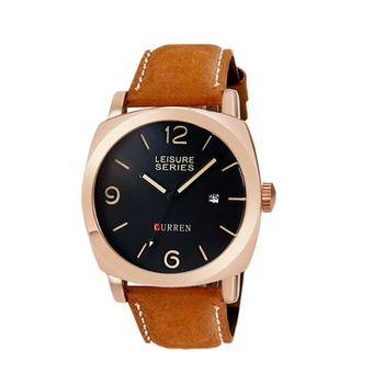 Curren Men's Gold Matte Leather Watch 8158  