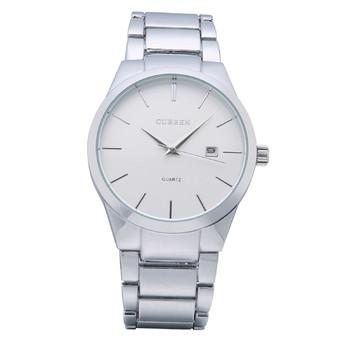 Curren Men's Silver Stainless Steel Band Wrist Watch +White 8106  