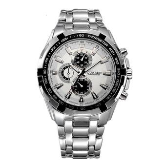 Curren Sports Stainless Steel Waterproof Wrist Watch Silver  