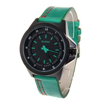 Daybird 3975 Men's Fashionable Quartz PU Band Waterproof Wrist Watch ?Black+Green (Intl)  