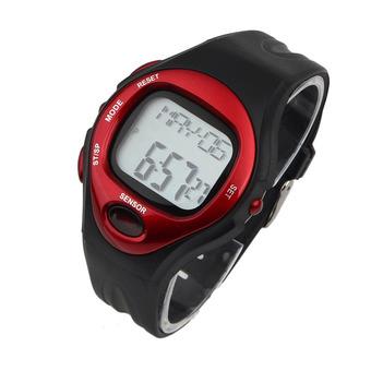 Digital LCD Pulse Heart Rate Monitor Calories Counter Fitness Watch Red  